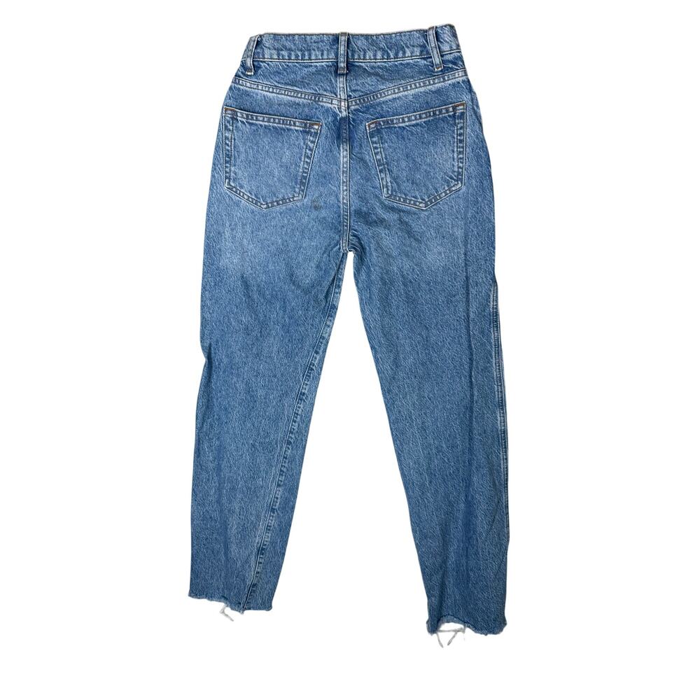 Reformation Val 90s Mid Rise Straight Leg Frayed Hem Jeans 23 - Picture 4 of 5
